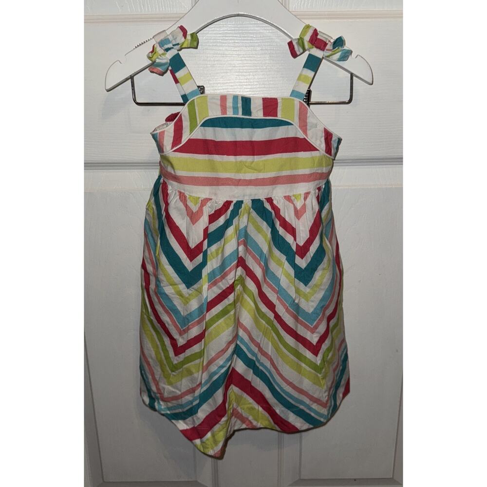 Janie And Jack Girls Multi Striped Dress With Bloomers Size 18-24 Months Bows